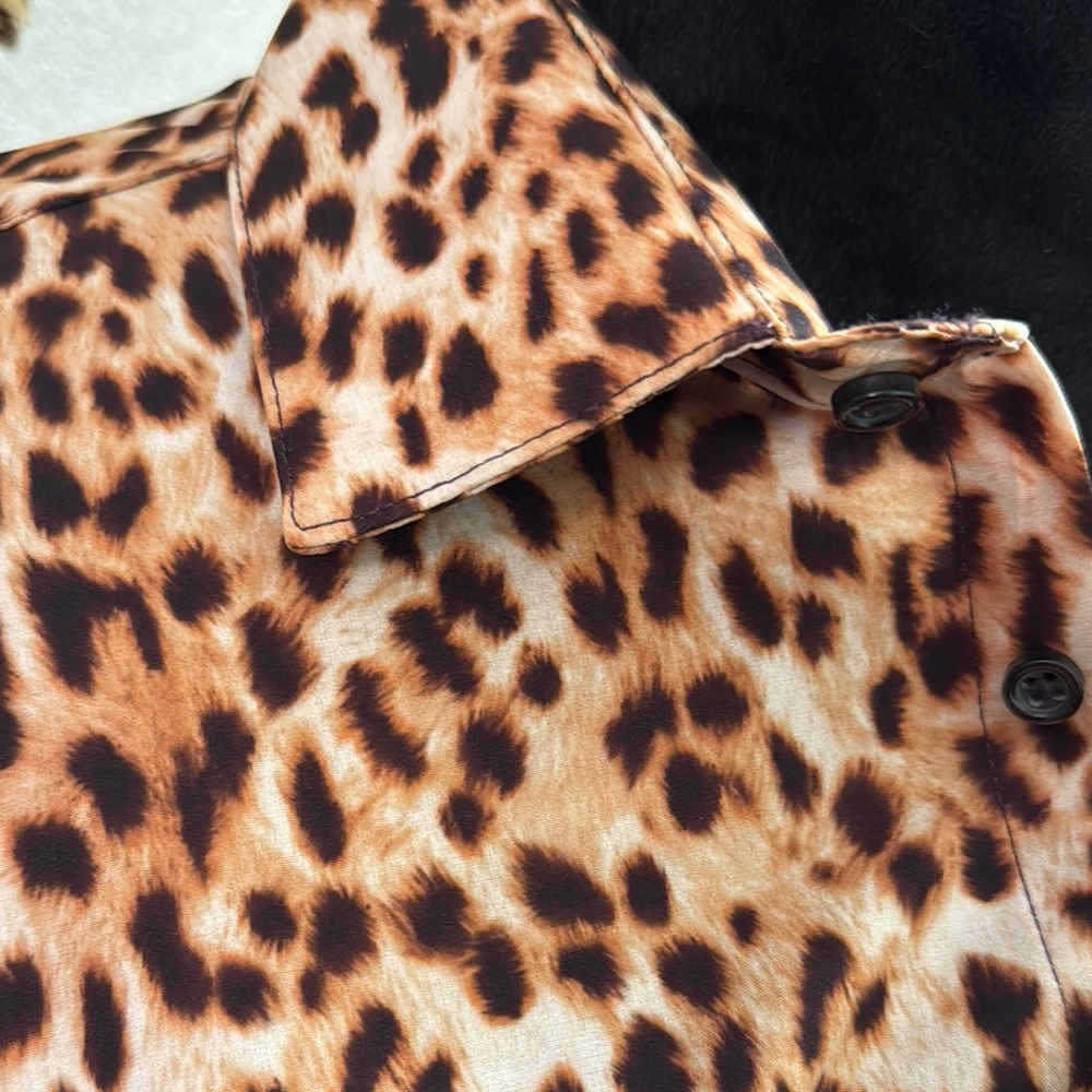 Society Of Threads Leopard Print Dress Shirt - Picture 2 of 4